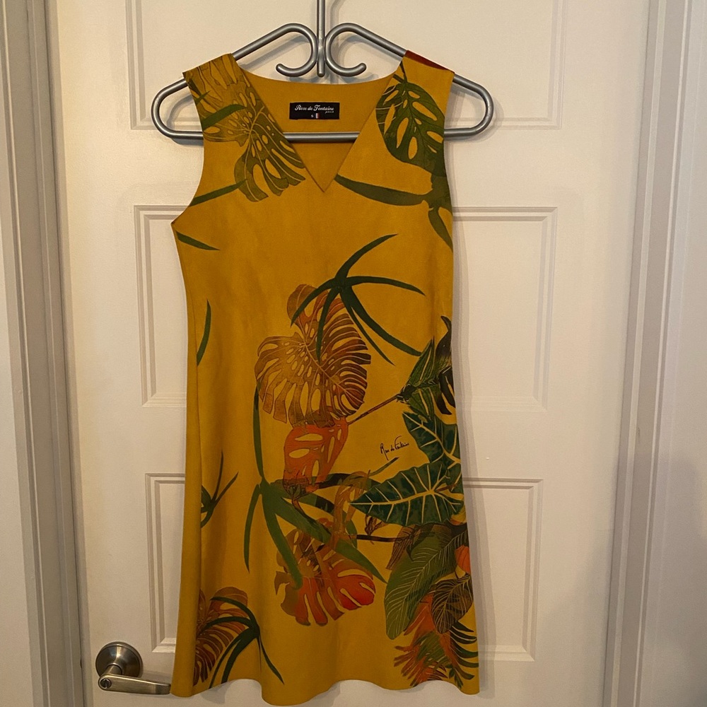 Rose de fontaine faux suede sleevless dress Small